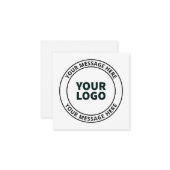 Uw geüploade Logo + bewerkbare circulaire tekst Notitiekaartje (Voorkant / Achterkant in situ)