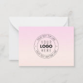Uw geüploade Logo | Bewerkbare circulaire tekst Notitiekaartje (Voorkant)