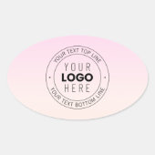 Uw geüploade Logo | Bewerkbare circulaire tekst Ovale Sticker (Voorkant)