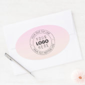 Uw geüploade Logo | Bewerkbare circulaire tekst Ovale Sticker (Envelop)