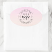 Uw geüploade Logo | Bewerkbare circulaire tekst Ovale Sticker (Tas)