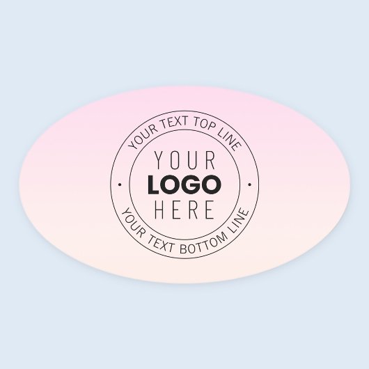 Uw geüploade Logo | Bewerkbare circulaire tekst Ovale Sticker