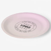 Uw geüploade Logo | Bewerkbare circulaire tekst Papieren Bordje (Gekanteld)