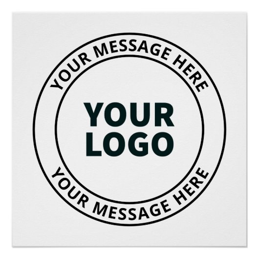 Uw geüploade Logo + bewerkbare circulaire tekst Perfect Poster (Voorkant)