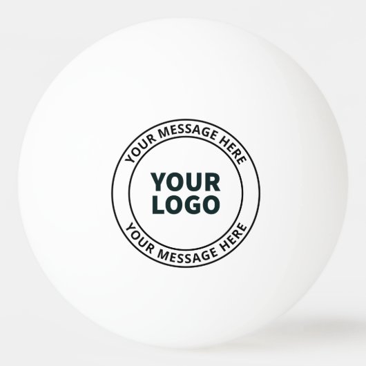 Uw geüploade Logo + bewerkbare circulaire tekst Pingpongbal (Voorkant)