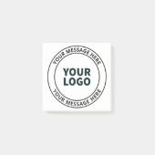 Uw geüploade Logo + bewerkbare circulaire tekst Post-it® Notes (Voorkant)