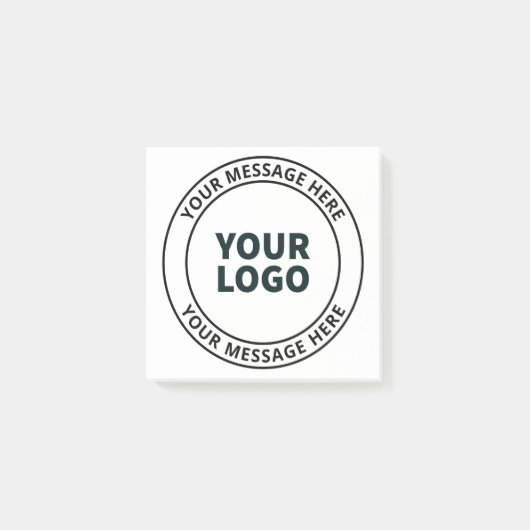 Uw geüploade Logo + bewerkbare circulaire tekst Post-it® Notes (Voorkant)