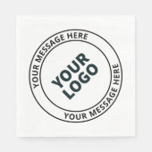 Uw geüploade Logo + bewerkbare circulaire tekst Servet (Voorkant)
