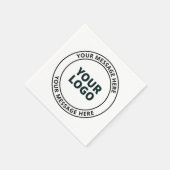 Uw geüploade Logo + bewerkbare circulaire tekst Servet (Hoek)