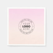 Uw geüploade Logo | Bewerkbare circulaire tekst Servet (Voorkant)