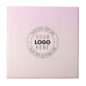 Uw geüploade Logo | Bewerkbare circulaire tekst Tegeltje (Voorkant)