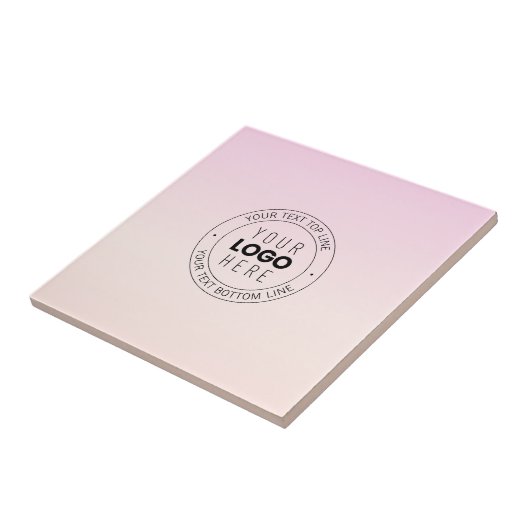 Uw geüploade Logo | Bewerkbare circulaire tekst Tegeltje (Zijkant)