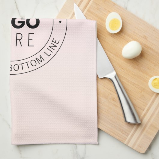 Uw geüploade Logo | Bewerkbare circulaire tekst Theedoek (Quarter Fold)