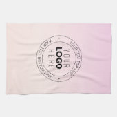 Uw geüploade Logo | Bewerkbare circulaire tekst Theedoek (Horizontaal)