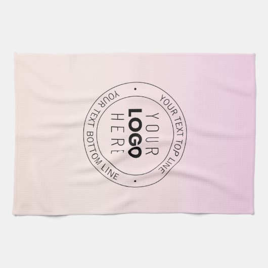 Uw geüploade Logo | Bewerkbare circulaire tekst Theedoek (Horizontaal)