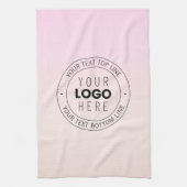 Uw geüploade Logo | Bewerkbare circulaire tekst Theedoek (Verticaal)