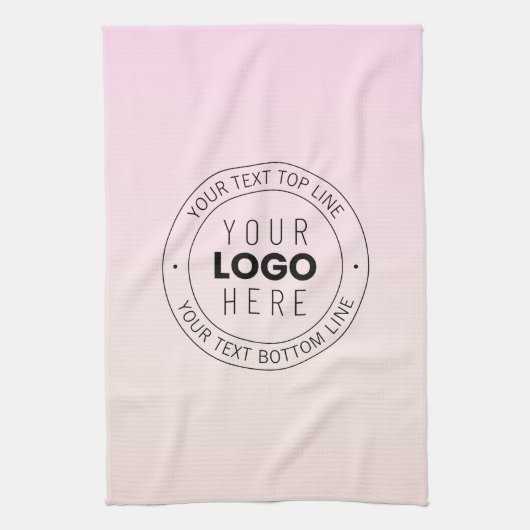 Uw geüploade Logo | Bewerkbare circulaire tekst Theedoek (Verticaal)