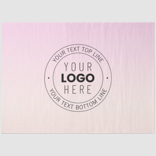 Uw geüploade Logo | Bewerkbare circulaire tekst Tissuepapier (Voorkant)