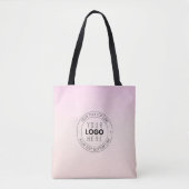 Uw geüploade Logo | Bewerkbare circulaire tekst Tote Bag (Voorkant)