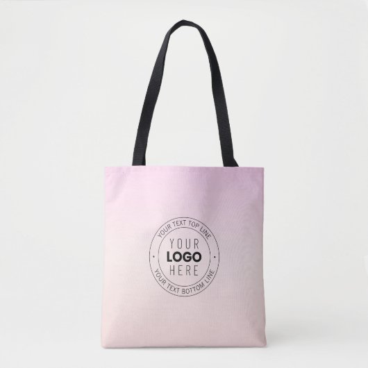 Uw geüploade Logo | Bewerkbare circulaire tekst Tote Bag (Voorkant)