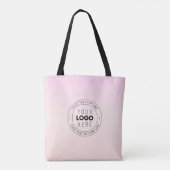 Uw geüploade Logo | Bewerkbare circulaire tekst Tote Bag (Achterkant)
