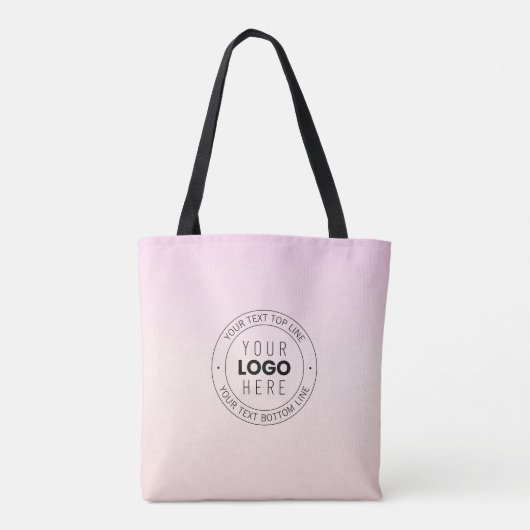 Uw geüploade Logo | Bewerkbare circulaire tekst Tote Bag (Achterkant)