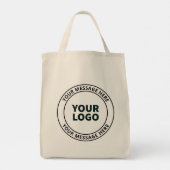 Uw geüploade Logo + bewerkbare circulaire tekst Tote Bag (Achterkant)