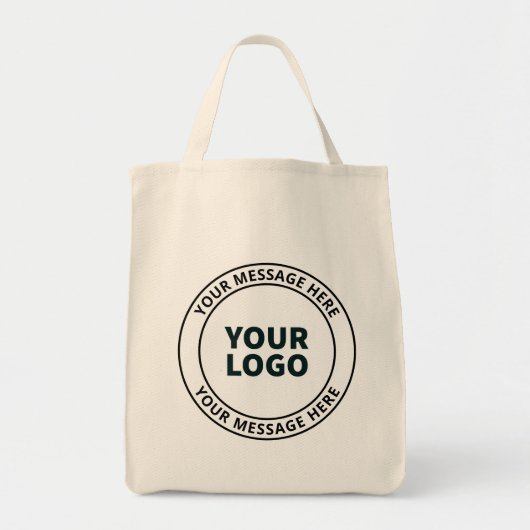 Uw geüploade Logo + bewerkbare circulaire tekst Tote Bag (Voorkant)
