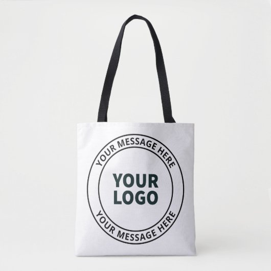 Uw geüploade Logo + bewerkbare circulaire tekst Tote Bag (Voorkant)