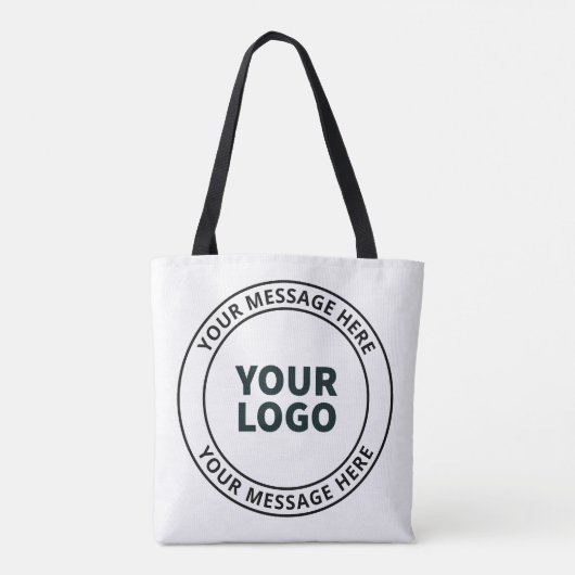 Uw geüploade Logo + bewerkbare circulaire tekst Tote Bag (Achterkant)