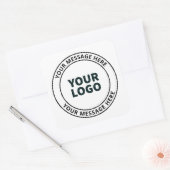 Uw geüploade Logo + bewerkbare circulaire tekst Vierkante Sticker (Envelop)