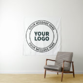 Uw geüploade Logo + bewerkbare circulaire tekst Wandkleed (In situ)