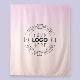 Uw geüploade Logo | Bewerkbare circulaire tekst Wandkleed