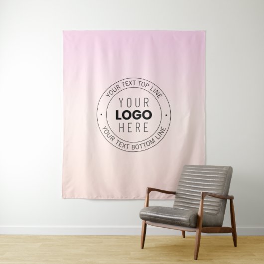 Uw geüploade Logo | Bewerkbare circulaire tekst Wandkleed (In situ)