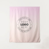 Uw geüploade Logo | Bewerkbare circulaire tekst Wandkleed (Voorkant)