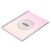 Uw geüploade logo | bewerkbare cirkeltekst  notitieboek (Linkerzijde)