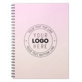 Uw geüploade logo | bewerkbare cirkeltekst  notitieboek (Voorkant)