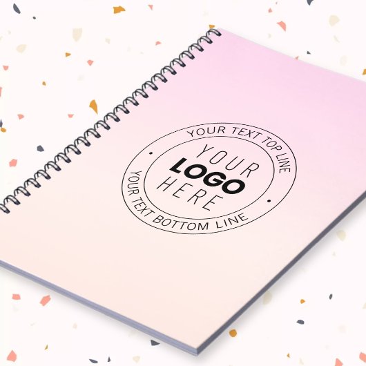 Uw geüploade logo | bewerkbare cirkeltekst  notitieboek