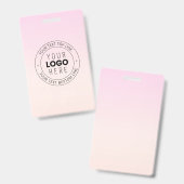 Uw geüploade logo | bewerkbare cirkelvormige tekst badge (Voor- en achterkant)