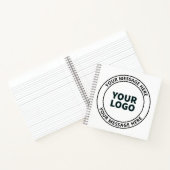 Uw geüploade logo + bewerkbare cirkelvormige tekst notitieboek (Binnen)