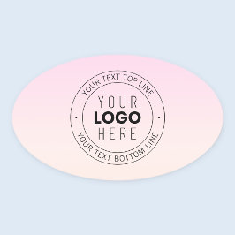 Uw geüploade logo | bewerkbare cirkelvormige tekst ovale sticker