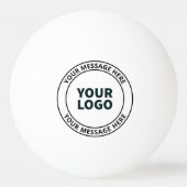 Uw geüploade logo + bewerkbare cirkelvormige tekst pingpongbal (Achterkant)