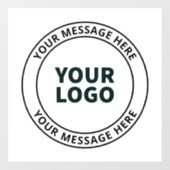 Uw geüploade logo + bewerkbare cirkelvormige tekst raamsticker (Vel)