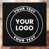 Uw geüploade logo + vet cirkelvormige tekst  raamsticker (Vel 2)