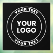 Uw geüploade logo + vet cirkelvormige tekst  raamsticker (Vel 3)