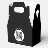 Uw geüploade QR-code | Bewerkbare tekst en kleuren Bedankdoosjes (Geopend)