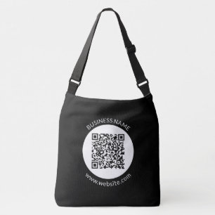 Uw geüploade QR-code   Bewerkbare tekst en kleuren Crossbody Tas