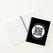 Uw geüploade QR-code | Bewerkbare tekst en kleuren Notitieboek (Binnen)
