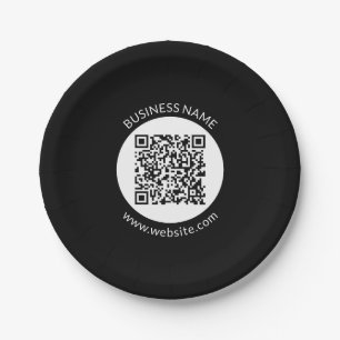 Uw geüploade QR-code   Bewerkbare tekst en kleuren Papieren Bordje