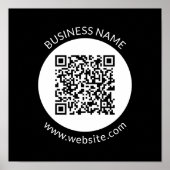 Uw geüploade QR-code | Bewerkbare tekst en kleuren Poster (Voorkant)